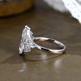 2 CT Emerald Pave Moissanite Engagement Ring