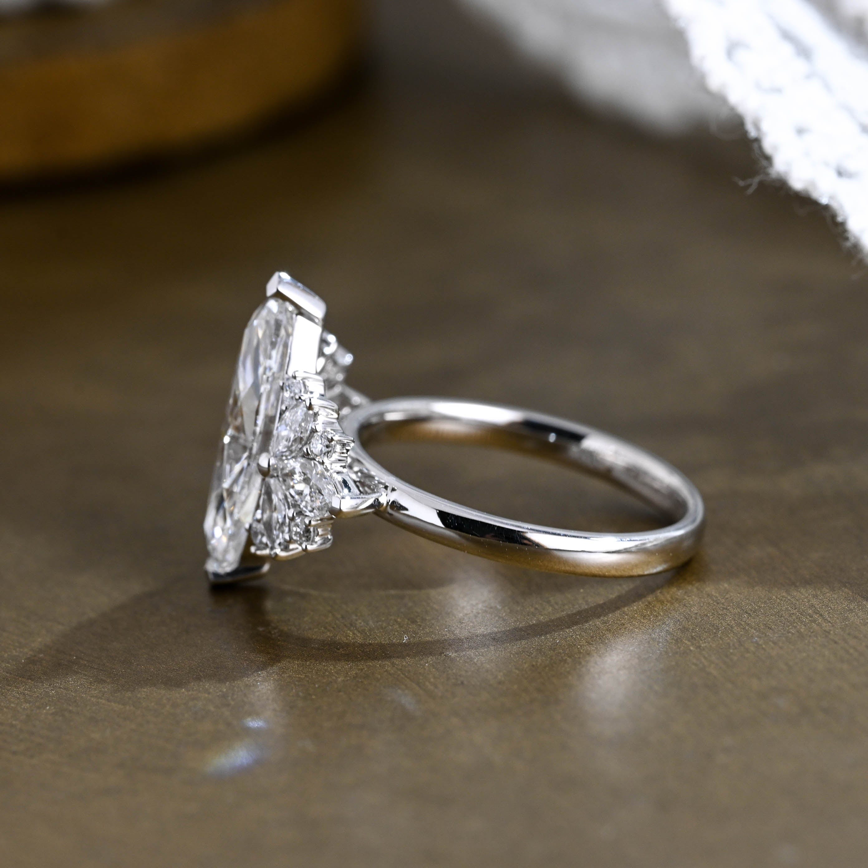 2 CT Emerald Pave Moissanite Engagement Ring