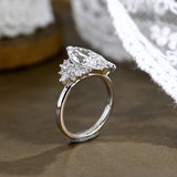 2 CT Emerald Pave Moissanite Engagement Ring