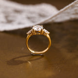 2 CT Emerald Pave Moissanite Engagement Ring