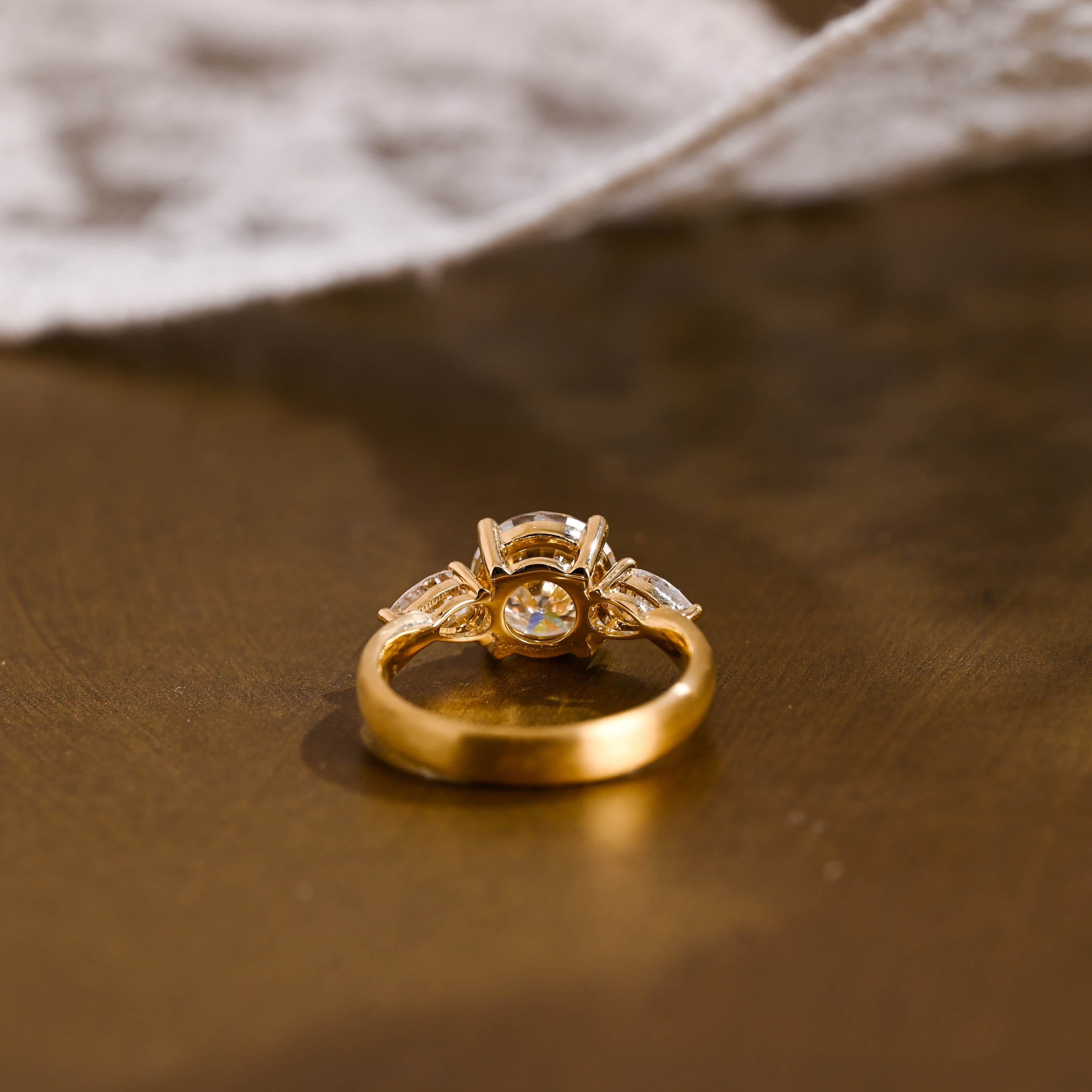 2 CT Emerald Pave Moissanite Engagement Ring