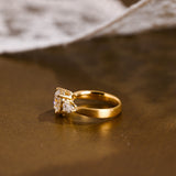 2 CT Emerald Pave Moissanite Engagement Ring