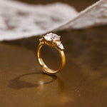 2 CT Emerald Pave Moissanite Engagement Ring