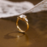 2 CT Emerald Pave Moissanite Engagement Ring