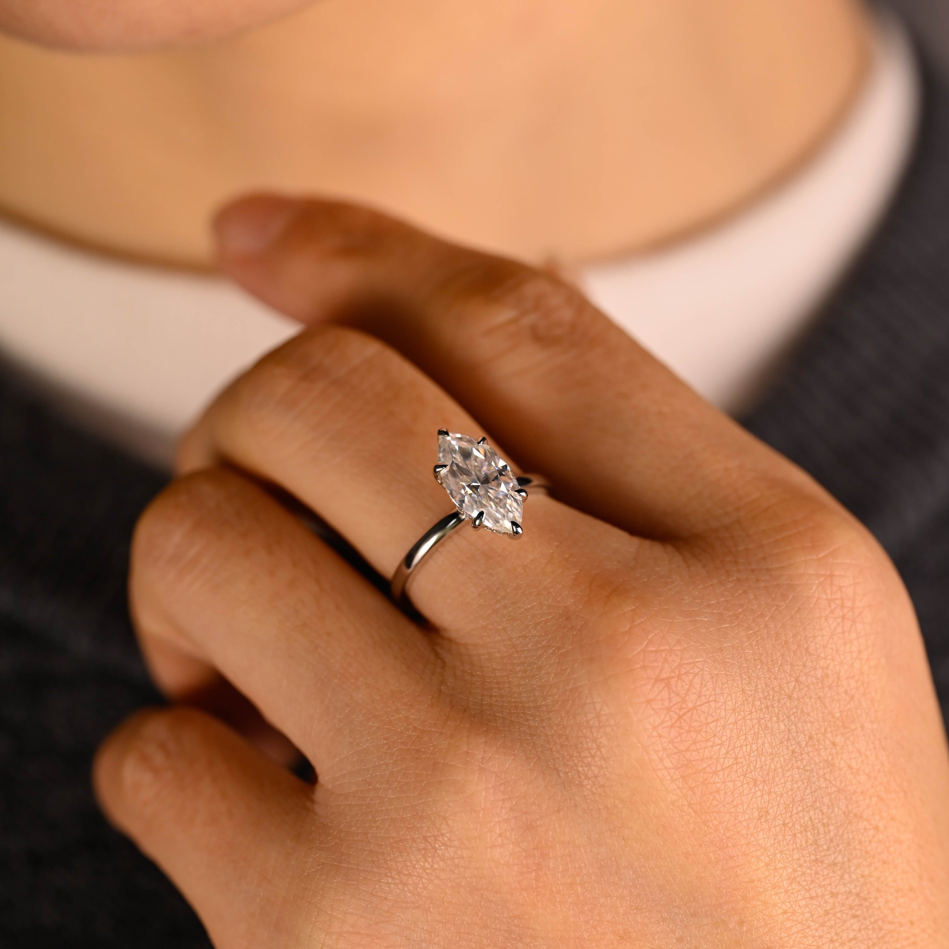 2 CT Emerald Pave Moissanite Engagement Ring