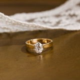 2 CT Emerald Pave Moissanite Engagement Ring
