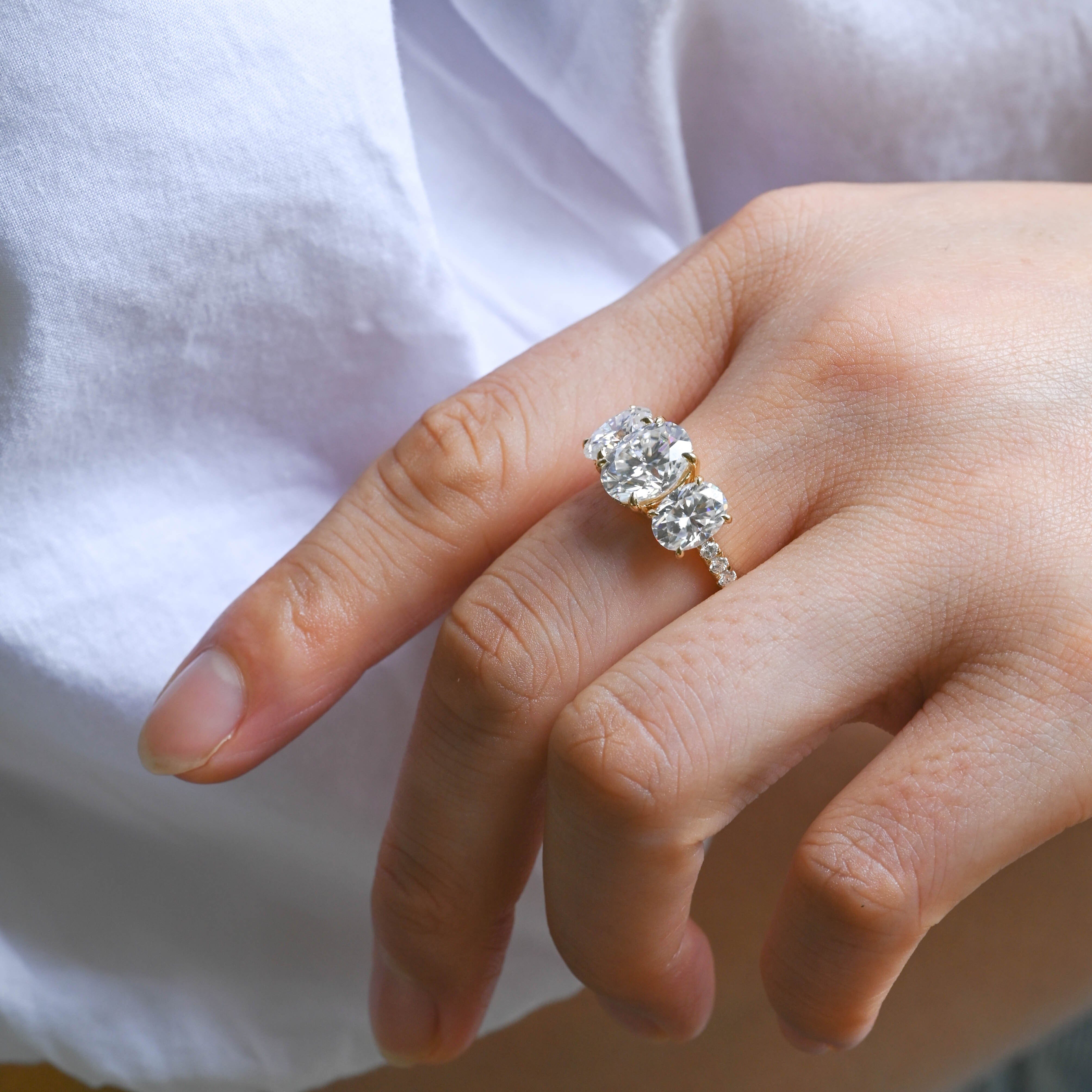 2 CT Emerald Pave Moissanite Engagement Ring