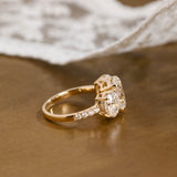 2 CT Emerald Pave Moissanite Engagement Ring