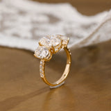 2 CT Emerald Pave Moissanite Engagement Ring