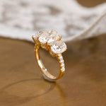 2 CT Emerald Pave Moissanite Engagement Ring