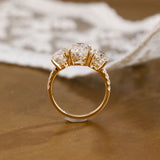2 CT Emerald Pave Moissanite Engagement Ring