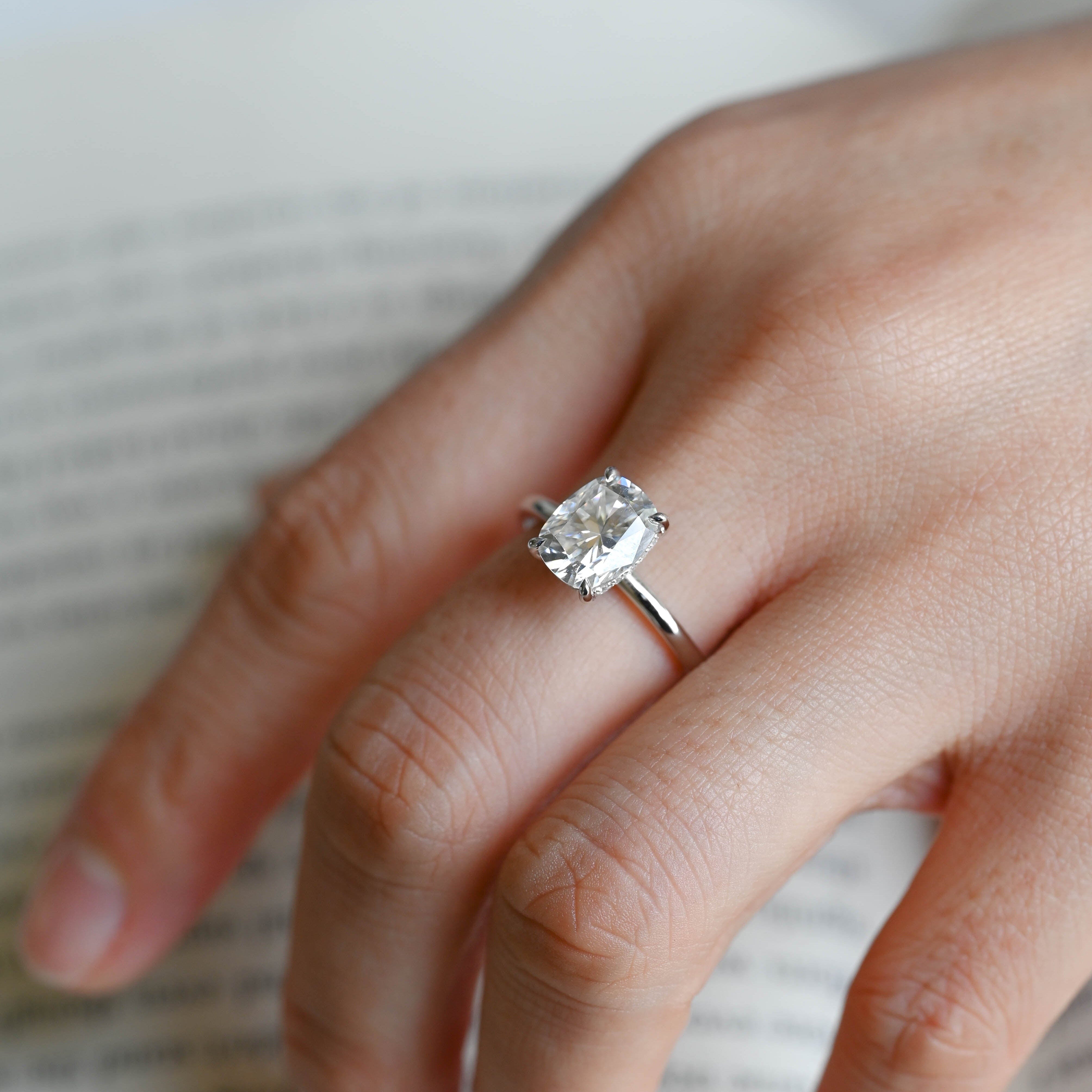 2 CT Emerald Pave Moissanite Engagement Ring