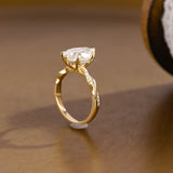 2 CT Emerald Pave Moissanite Engagement Ring