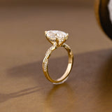 2 CT Emerald Pave Moissanite Engagement Ring