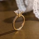 2 CT Emerald Pave Moissanite Engagement Ring