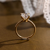 2 CT Emerald Pave Moissanite Engagement Ring