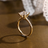 2 CT Emerald Pave Moissanite Engagement Ring
