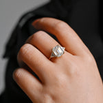 2 CT Emerald Pave Moissanite Engagement Ring