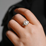 2 CT Emerald Pave Moissanite Engagement Ring
