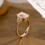 2 CT Emerald Pave Moissanite Engagement Ring