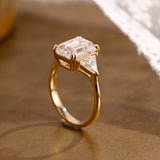 2 CT Emerald Pave Moissanite Engagement Ring
