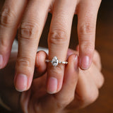 2 CT Emerald Pave Moissanite Engagement Ring