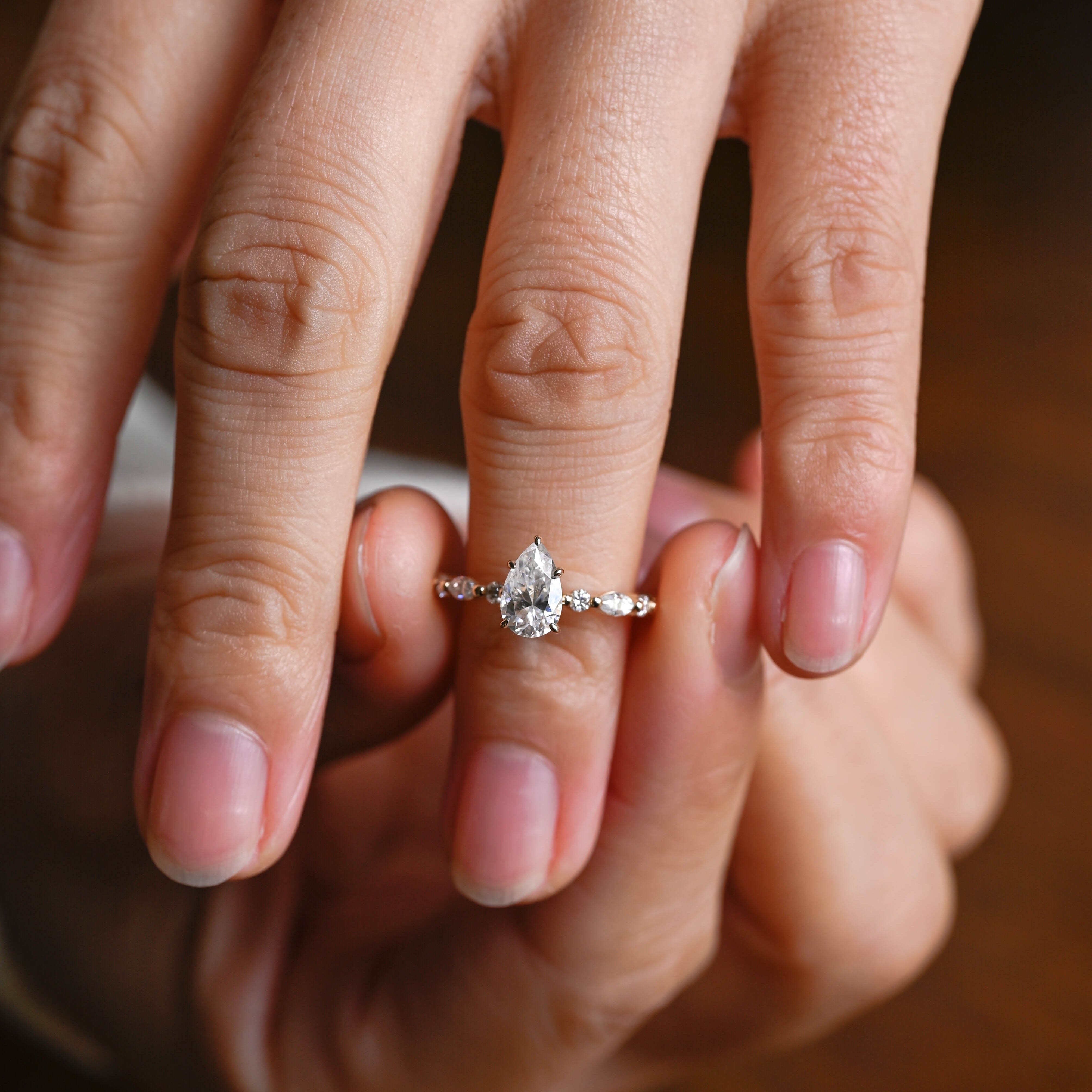 2 CT Emerald Pave Moissanite Engagement Ring