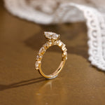 2 CT Emerald Pave Moissanite Engagement Ring