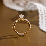 2 CT Emerald Pave Moissanite Engagement Ring