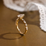 2 CT Emerald Pave Moissanite Engagement Ring