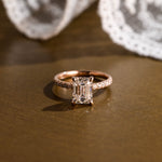 2 CT Emerald Pave Moissanite Engagement Ring
