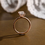 2 CT Emerald Pave Moissanite Engagement Ring