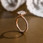 2 CT Emerald Pave Moissanite Engagement Ring