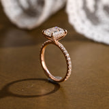 2 CT Emerald Pave Moissanite Engagement Ring