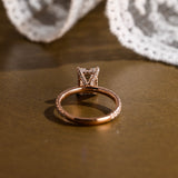 2 CT Emerald Pave Moissanite Engagement Ring