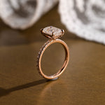 2 CT Emerald Pave Moissanite Engagement Ring