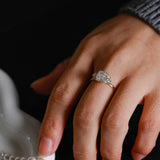 2 CT Emerald Pave Moissanite Engagement Ring