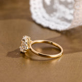 2 CT Emerald Pave Moissanite Engagement Ring