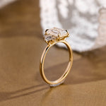 2 CT Emerald Pave Moissanite Engagement Ring