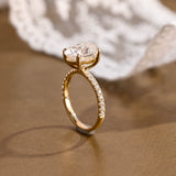 2 CT Emerald Pave Moissanite Engagement Ring