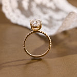 2 CT Emerald Pave Moissanite Engagement Ring
