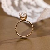 2 CT Emerald Pave Moissanite Engagement Ring