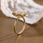 2 CT Emerald Pave Moissanite Engagement Ring