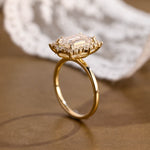 2 CT Emerald Pave Moissanite Engagement Ring