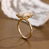 2 CT Emerald Pave Moissanite Engagement Ring