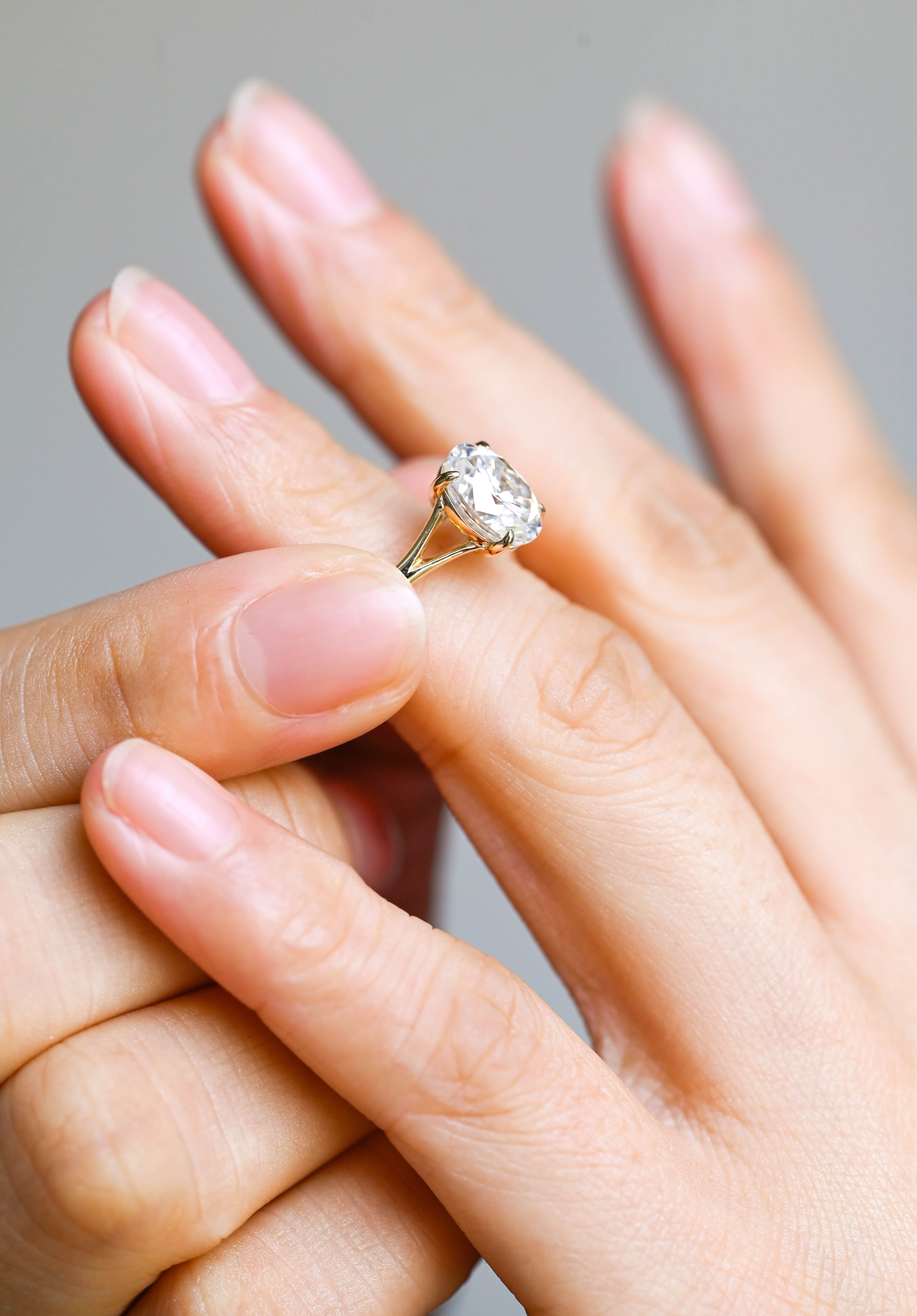 2 CT Emerald Pave Moissanite Engagement Ring
