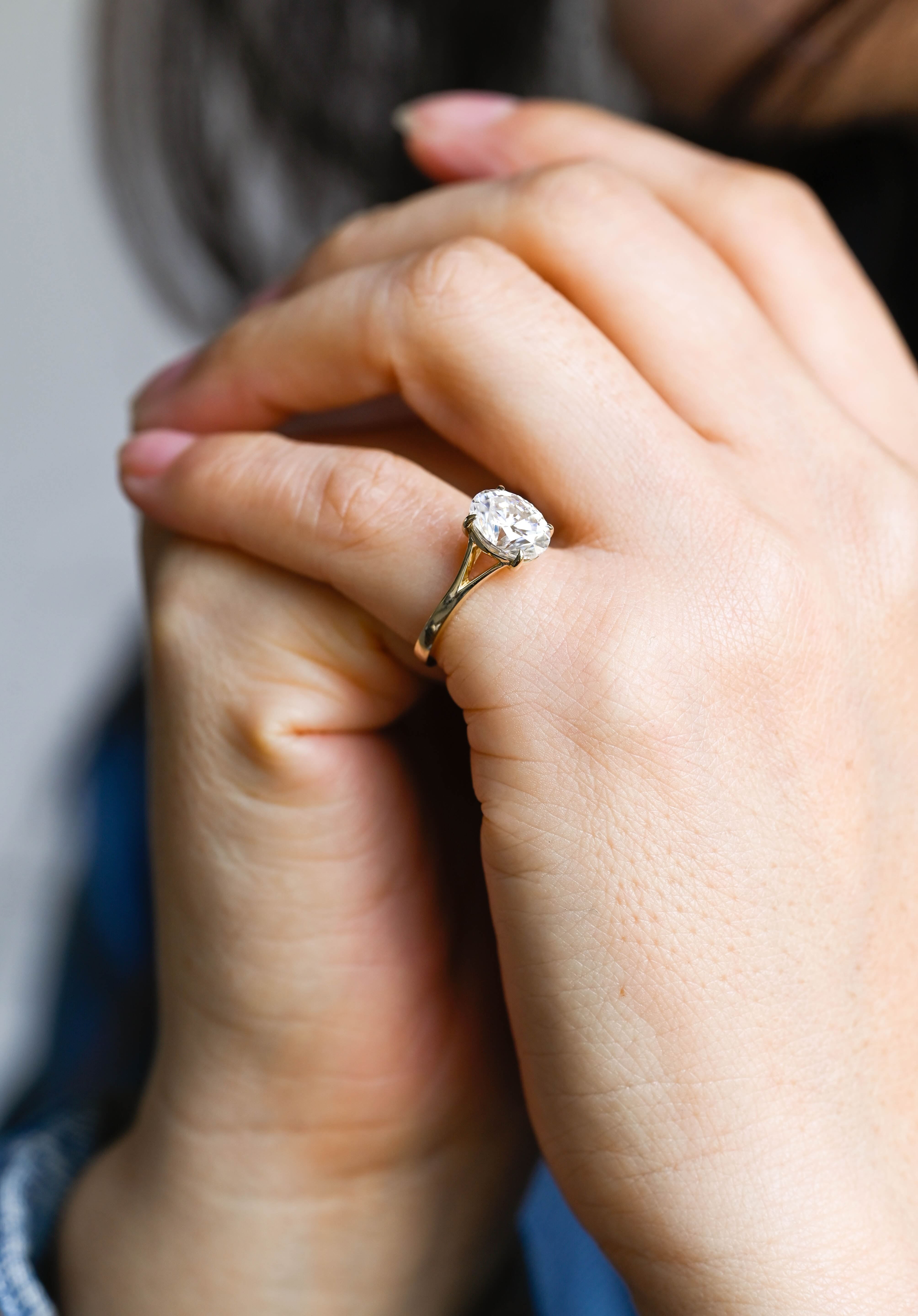 2 CT Emerald Pave Moissanite Engagement Ring
