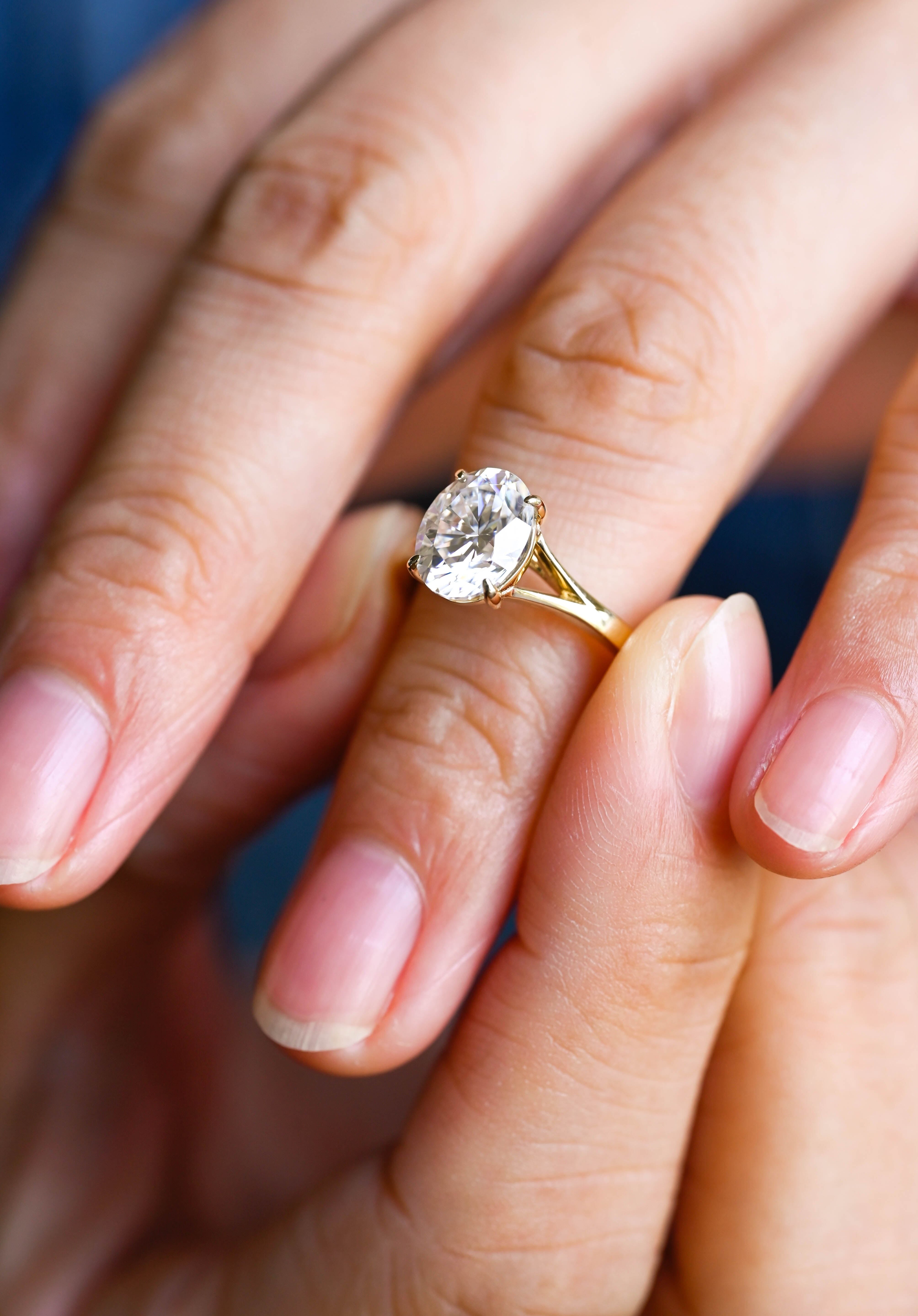 2 CT Emerald Pave Moissanite Engagement Ring