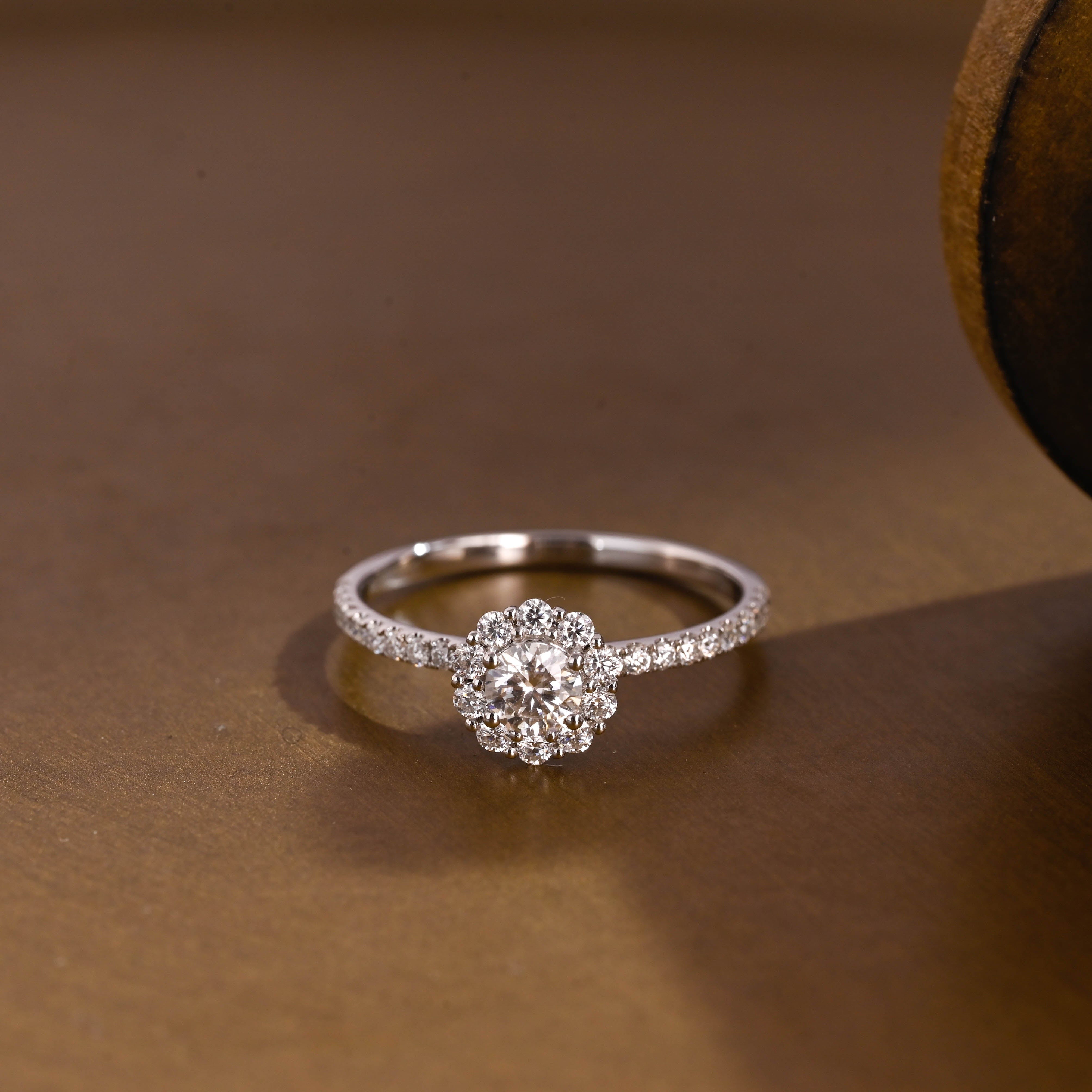 2 CT Emerald Pave Moissanite Engagement Ring