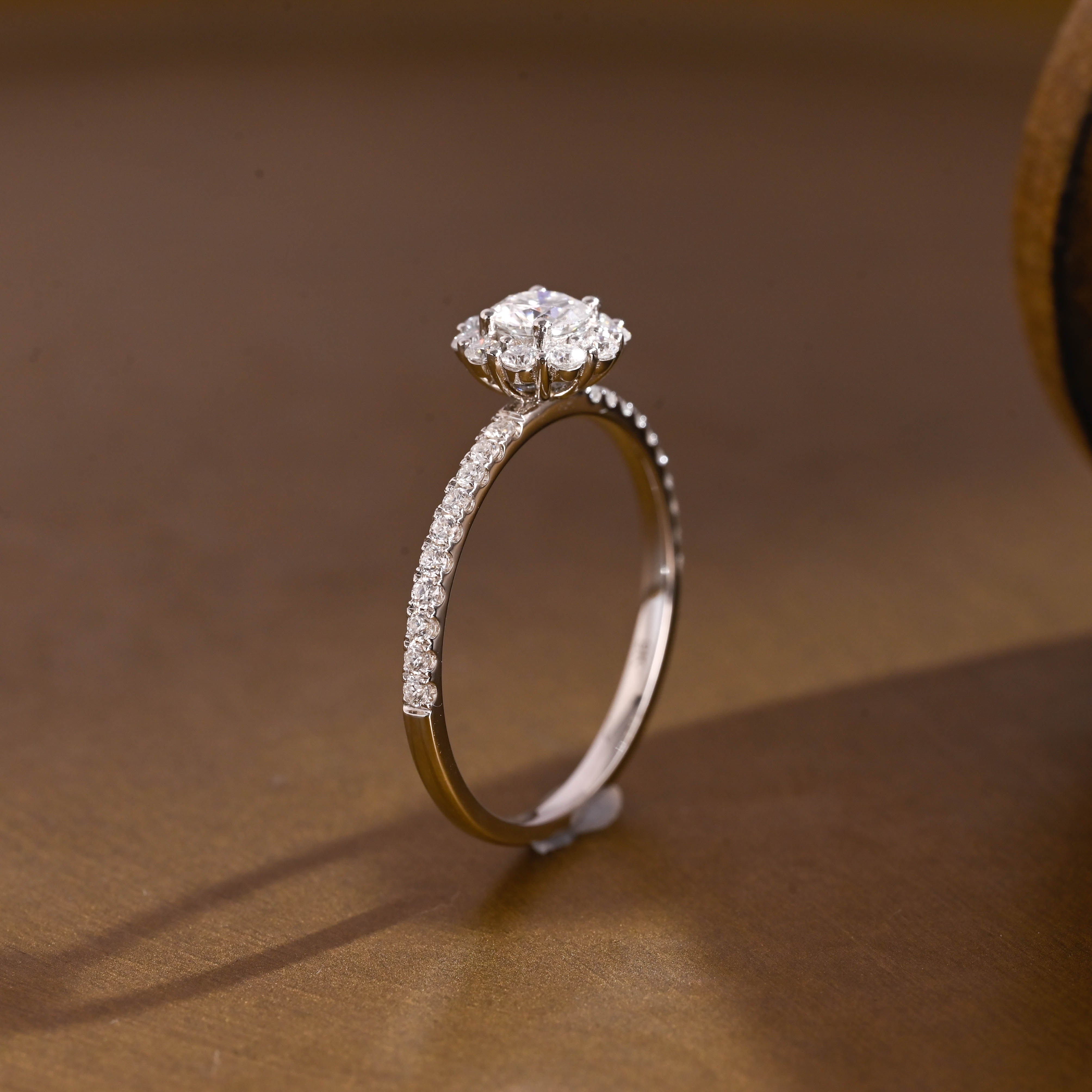 2 CT Emerald Pave Moissanite Engagement Ring